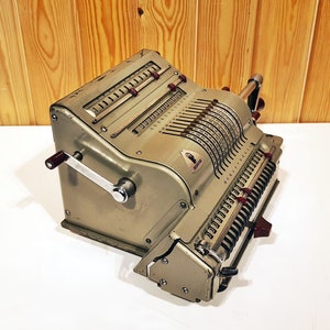 Mechanical Brunsviga Calculator, Manual Adding Machine, Vintage Office Decor, Fully Functional, Retro Math Tool, Collectible Calculator