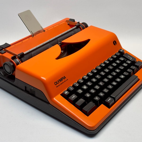 Olympia Scheidegger Electric Typewriter - Antique Typewriter, Perfect Gift, 1970 Model with Burgundy Bag