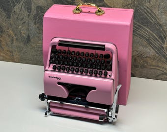 Olympia SM3 Pink Typewriter | Portable Retro Vintage with Case