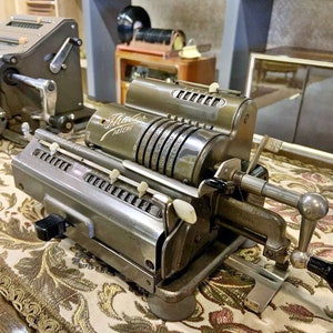 Thales Patent Calculator, Manual Mechanical Adding Machine, Vintage Office Decor, Fully Functional, Collectible Retro Calculator