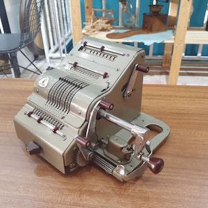 Brunsviga Vintage Calculator - Antique Mechanical Adding Machine - Retro Office Decor - Classic Desk Collectible