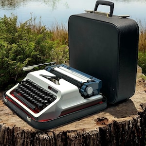 Borsa in pelle per macchina da scrivere Erika - Elegante custodia portatile in stile vintage per macchine da scrivere classiche