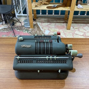 Walther Model Calculator, Vintage Mechanical Adding Machine, Retro Office Accessory, Mid-Century Desk Decor, Antique Calculator