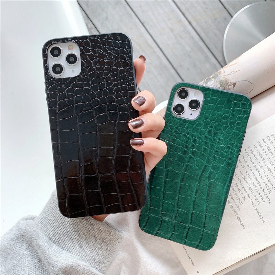 Genuine REAL cow leather iPhone 8 plus case cover crocodile model wall –  DAVISCASE