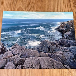 Acadia Painting - Ocean Art Print - Bar Harbor Maine - National Park Art - Large Wall Art - Coastal Decor -