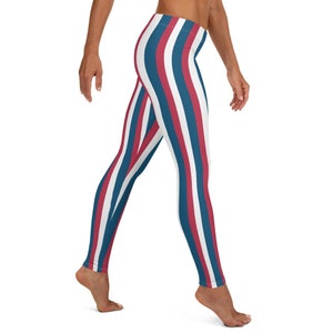 Glory Leggings, Red White Blue | Women&#39;s USA Patriot Proud Cozy Wear Cute Stretchy Pants | Election Wear | 4th of July | Soft Fashion Tights