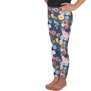 Bouchon *KIDS* Leggings, Colorful ~ Toddlers Girls Fun Fashion Leggings Sizes 2T 3T 4T 5T 6 6X 7 | Matching Mommy & Me Stretchy Tight Pants