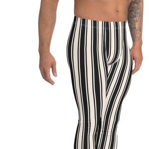 Erlösung *MALE* Leggings ~ Casual Wear Style *Herren* Streifen Stretch Hose | Halloween Party Theater Clown Narr Kostüm