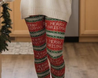 Weihnachts-Leggins Für Damen – Festliche Thermohose Mit High Waist, Blickdicht & Warm