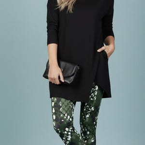 Cobain Leggings - Women's Bold Edgy Forest Green Snakeskin Python Serpent Animal Print Statement Tights | Unique Soft Fashion Legwear