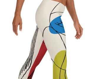 Modern Girl Leggings ~ Women's Casual Cute Artsy Fashion Colorful Abstract Stretchy Tight Pants | Mod Boho Contemporary Style Style for Her