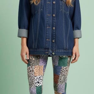 Paradox Leggings ~ Damen Bunte Juwel Töne Mismatch Boho Patchwork Animal Print Dehnbare Strumpfhosen Hosen | Mode Athleisure Legwear