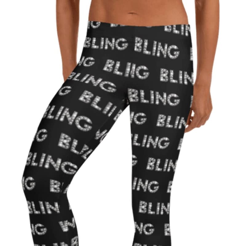 Dazzling Diamond Print Beige High Waist Body Shaping Leggings