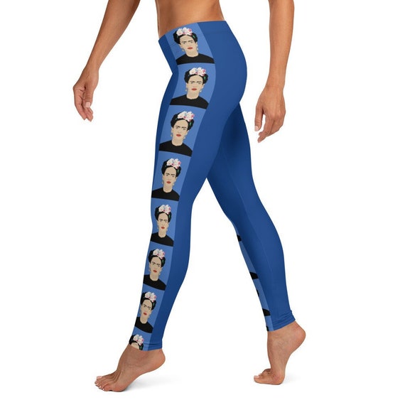 Frida Kahlo Leggings Blue Women s Casual Cozy Wear Cute Printed Stretchy Tight Pants Artsy Icon Artist Boho Chic Fem Anti racism Etsy