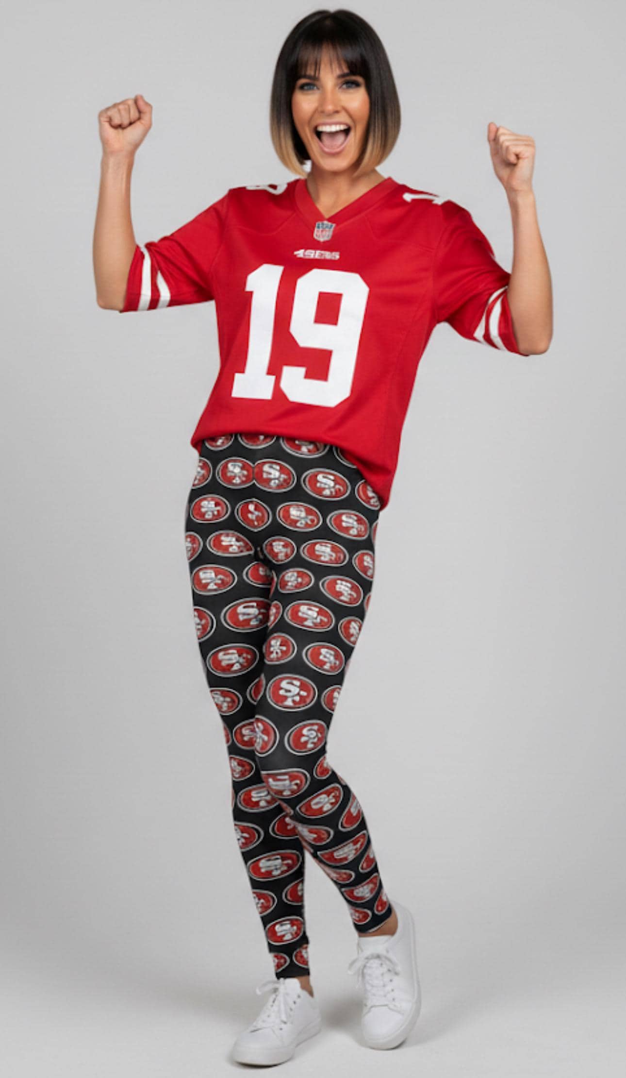 49 サンフランシスコレギンス ~ レディース ブラック レッド NFL