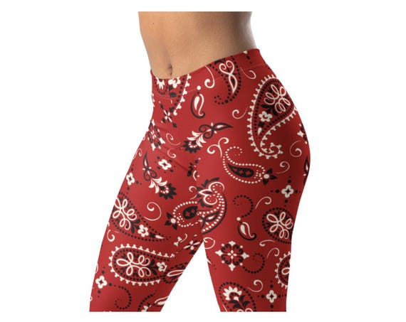 Red Paisley Bandana Leggings ~ Scarlet Rebel | Women's Western