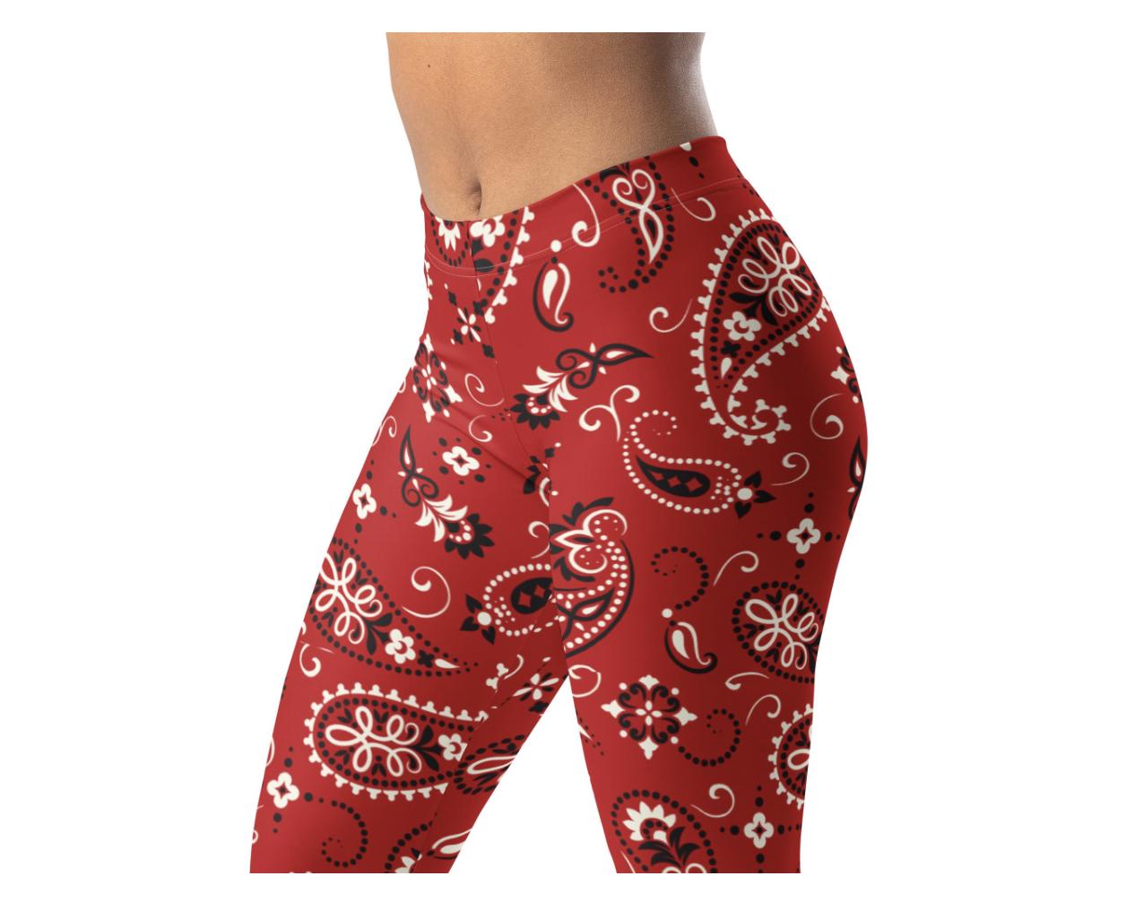 Red Paisley Bandana Leggings ~ Scarlet Rebel | Women's Western