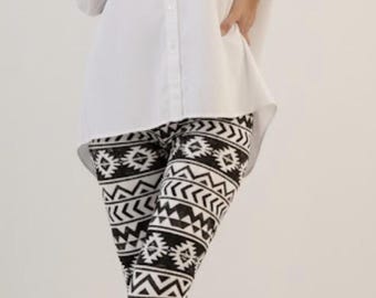 Leggings LuLaRoe Tall &amp; Curvy 2 &ndash; Stampa Tribale Azteca Multicolore, Vita Media