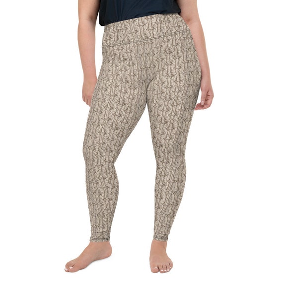 Lucy Cable Knit PRINTED Leggings, Plus Size Women's Teen Full