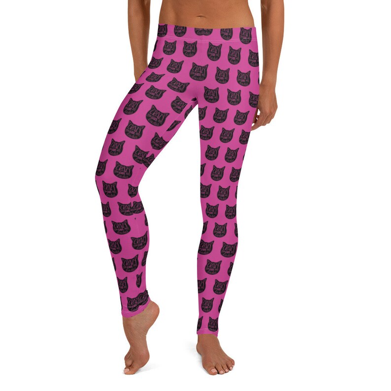 Fuchsia Crazy Cat Lady Leggings