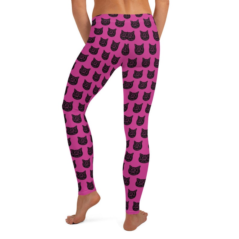 Fuchsia Crazy Cat Lady Leggings