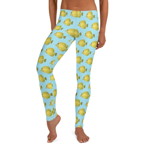Finley's Fab Fish Leggings, Yellow & Blue Women's Teen Animal Print Ocean  Lover Stretch Pants / Soft Fashion Tights / Cute Mod Boho Look -  Canada