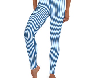 White Striped Leggings Women's Teens 