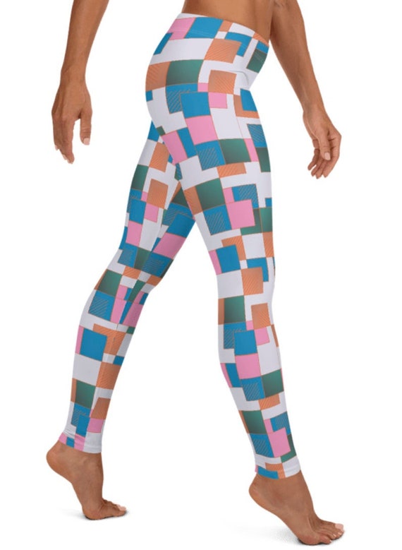 Milly Leggings Women s Casual Wear Cute Colorful Abstract Stretch Tight Pants Mod Boho Contemporary Lagenlook Layered Look Style for Her Etsy