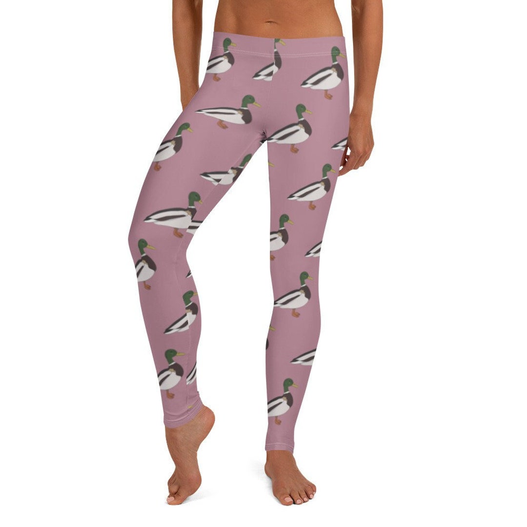 Lucy Duck Leggings Women's Mauve Casual Cozy Wear Cute Retro