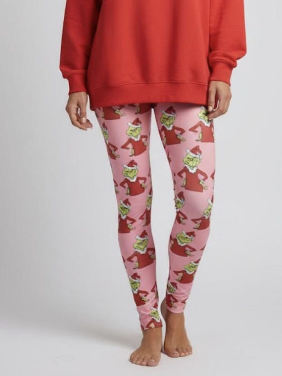 Legging De Noël Pour Fille - Rouge à Flocons De Neige - Confortable Et Extensible Pour Les Fêtes