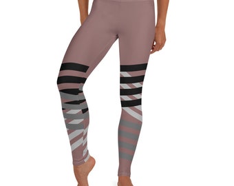 Life Hack Leggings Women's Casual Cozy Wear Striped Stretchy - Main Image