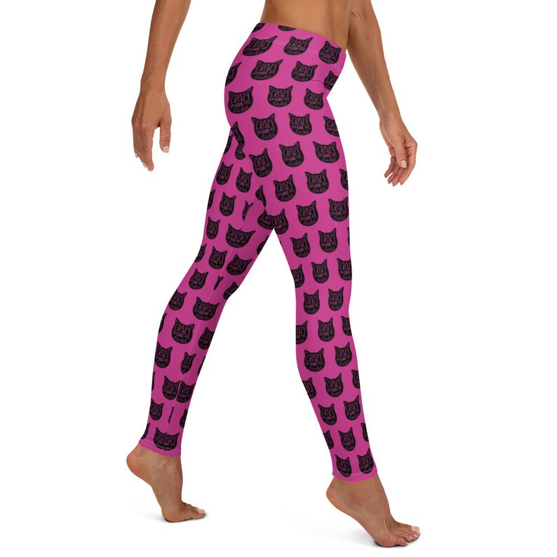 Fuchsia Crazy Cat Lady Leggings