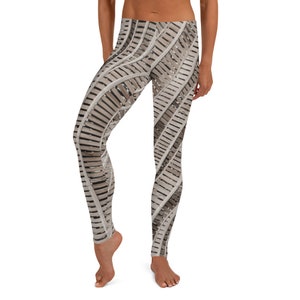 Bamboo Mirage PRINTED Leggings ~ Women&#39;s Whimsical Optical Illusion Halloween Holiday Costume Party Leggings /Soft Cozy Tights /Gift for Her