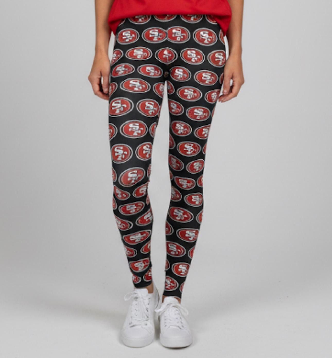 49 サンフランシスコレギンス ~ レディース ブラック レッド NFL