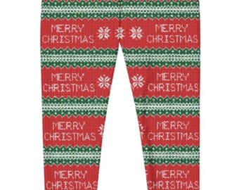 Weihnachts Leggings Für Damen – Lustige Winterhose Mit Weihnachtsmotiven, Hoher Bund