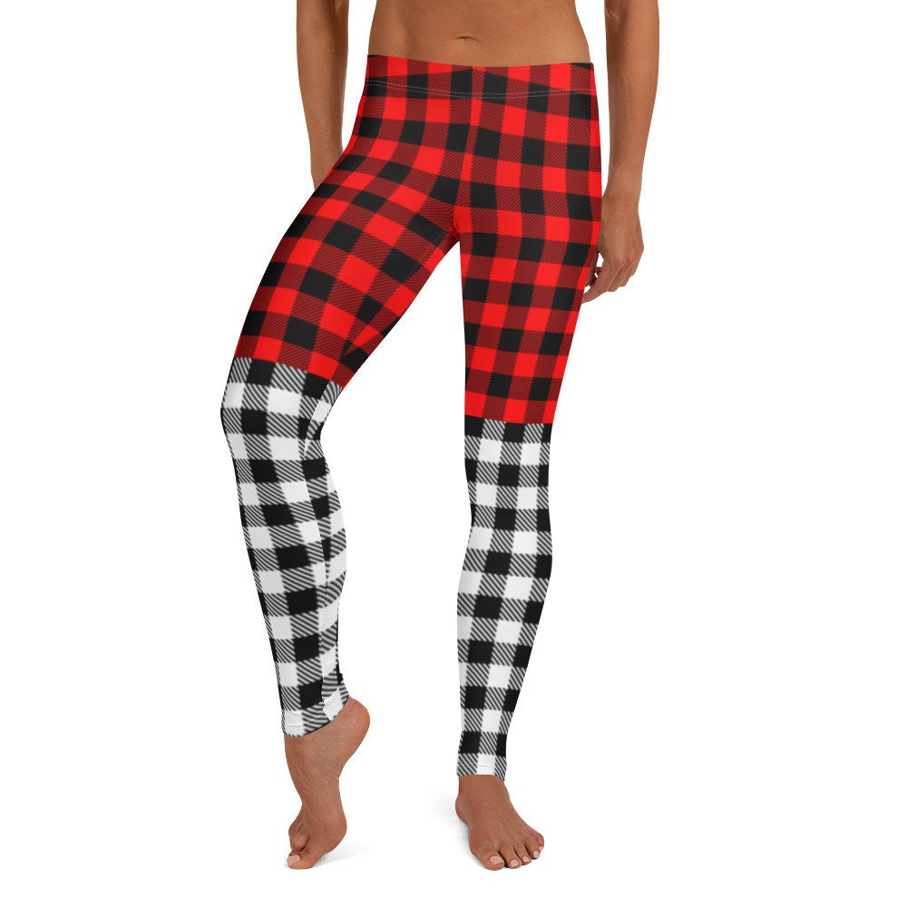 Ruby Buffalo Plaid Print Leggings Red 