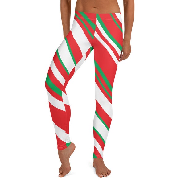 Candy Cane Leggings - Etsy