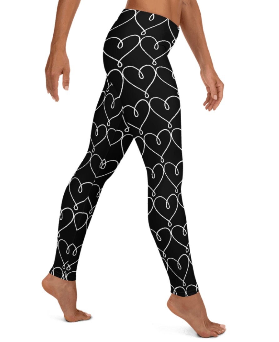 After My Heart Leggings Women s Cozy Wear Cute Abstract Love Affection Printed Stretchy Tight Pants Valentine s Boho Style Look for Her Etsy Canada