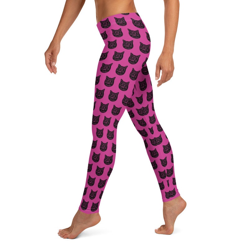 Fuchsia Crazy Cat Lady Leggings