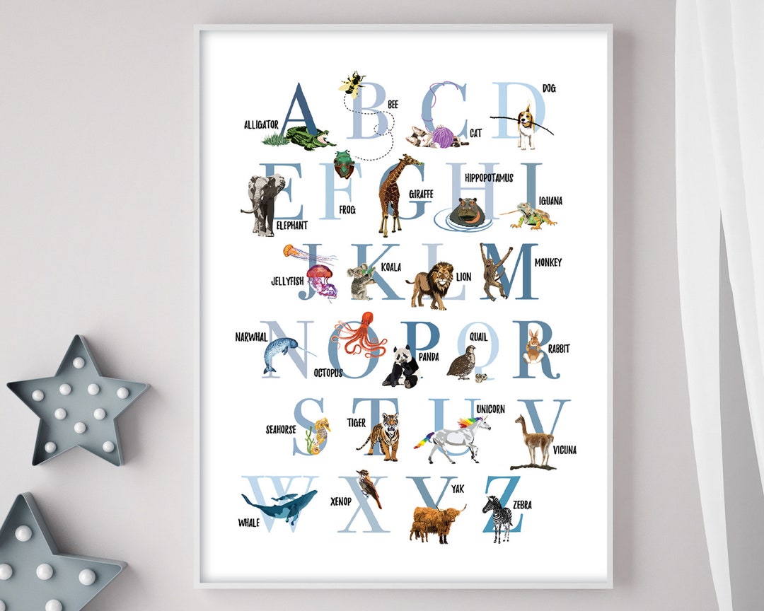 Poster Géant plastifié : ABCdaire  Плакаты с алфавитом, Животные алфавит,  Идеи для обустройства класса