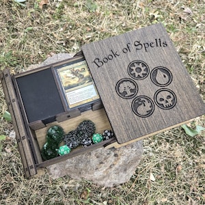 Spell Book Themed Magic the Gathering Deck Box - Holds 100+ Sleeved cards