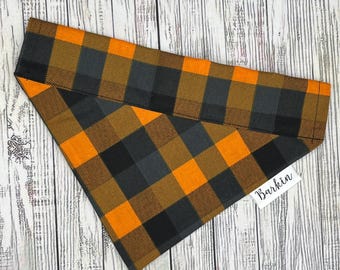 Orange, Purple and Black Halloween Paid Over the Collar Dog Bandana