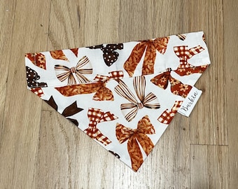 Fall Bows Over the Collar Dog Bandana