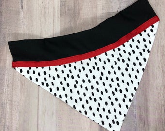 White and Black Dalmatian Print Over the Collar Dog Bandana