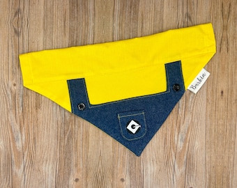 Yellow Menice Over the Collar Dog Bandana
