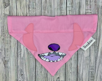 Pink Alien Ohana Stitch Over the Collar Dog Bandana