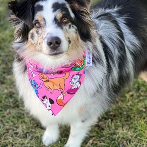 Cartoon Dogs Over the Collar Dog Bandana