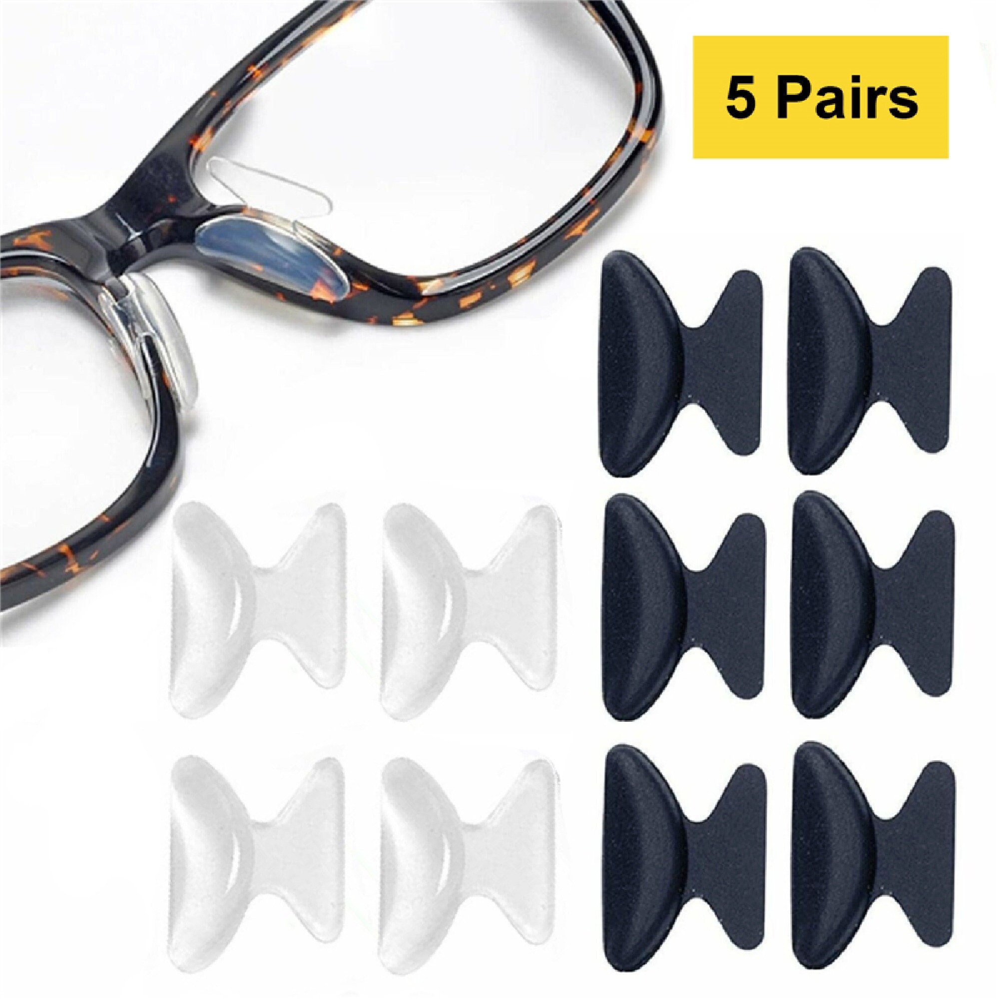 Horn nose pads Eyeglasses Nose Pads Screw-in Soft Silicone Nose Pads for Eye  Glasses Eyeglasses