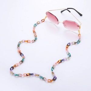 Vibrant Summer Acrylic Glasses Chain - Stylish Sunglasses and Eyeglass Holder, Perfect Gift and Fashion Accessory for Any Occasion