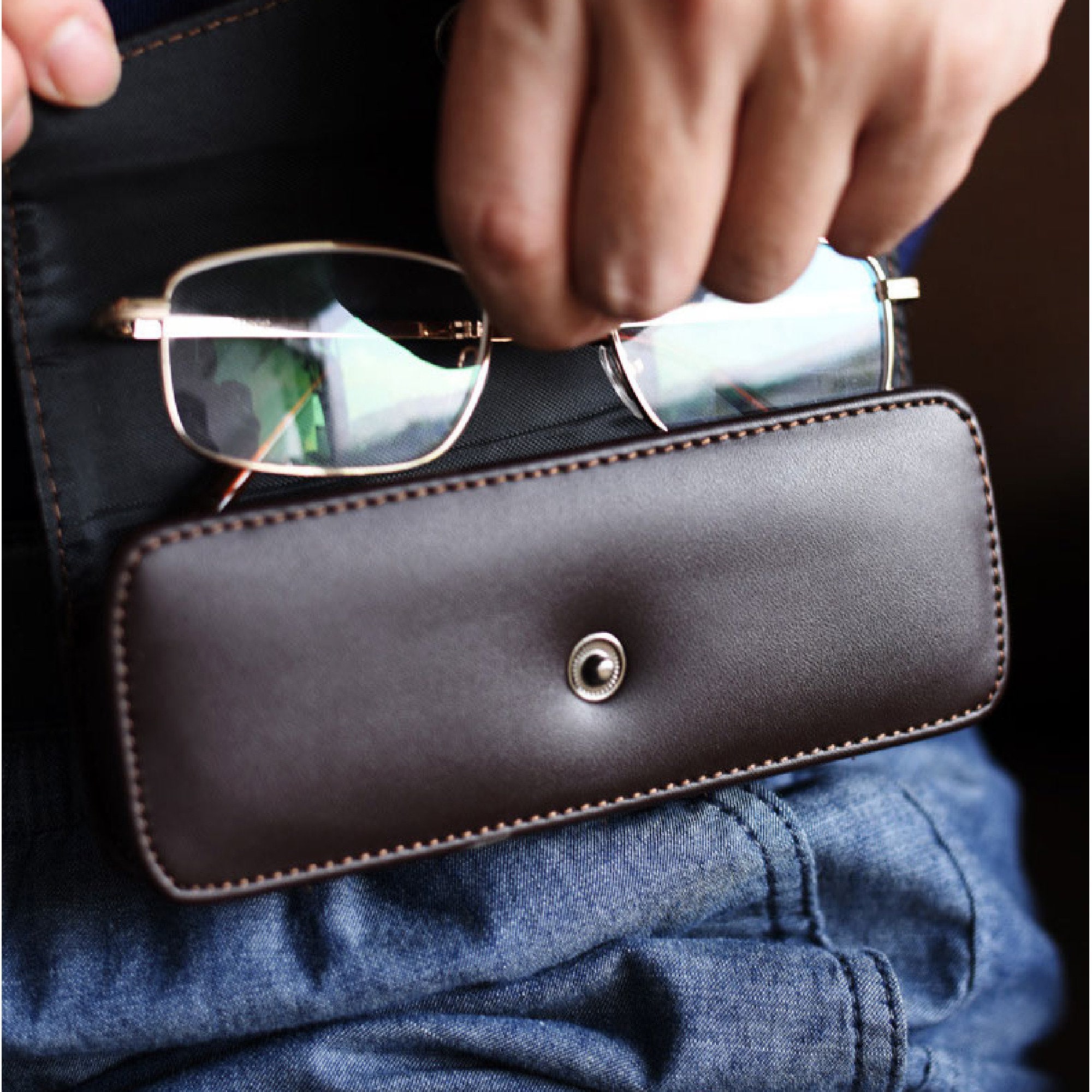 Eyeglasses Case in Luxury EPI Leather Free Personalization 